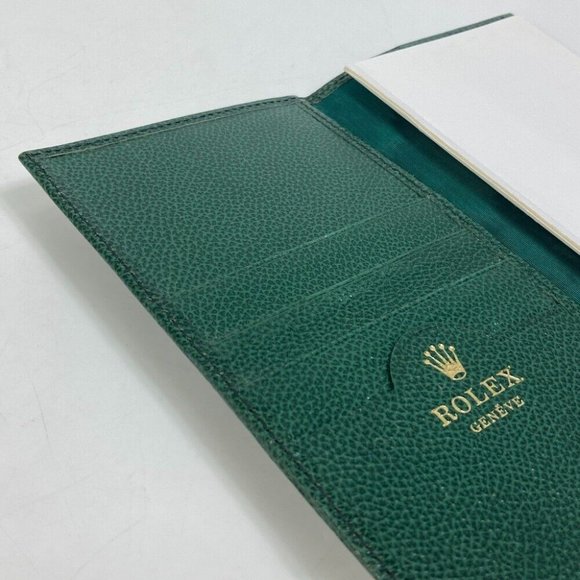 ROLEX logo Notebook notebook stationery Notebook Leather Green - Picture 8 of 12